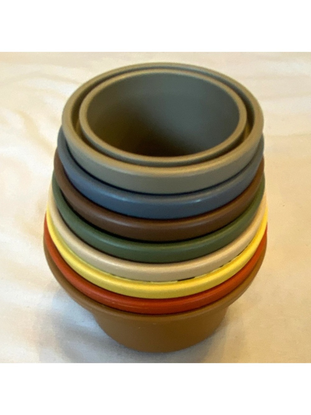 Mushi Neutral-Tone Stacking Cups for Early Learning - Multicolor